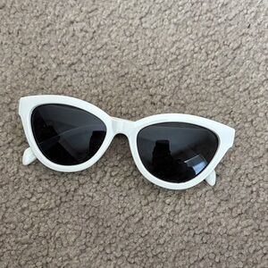 White Cat-Eye Sunglasses